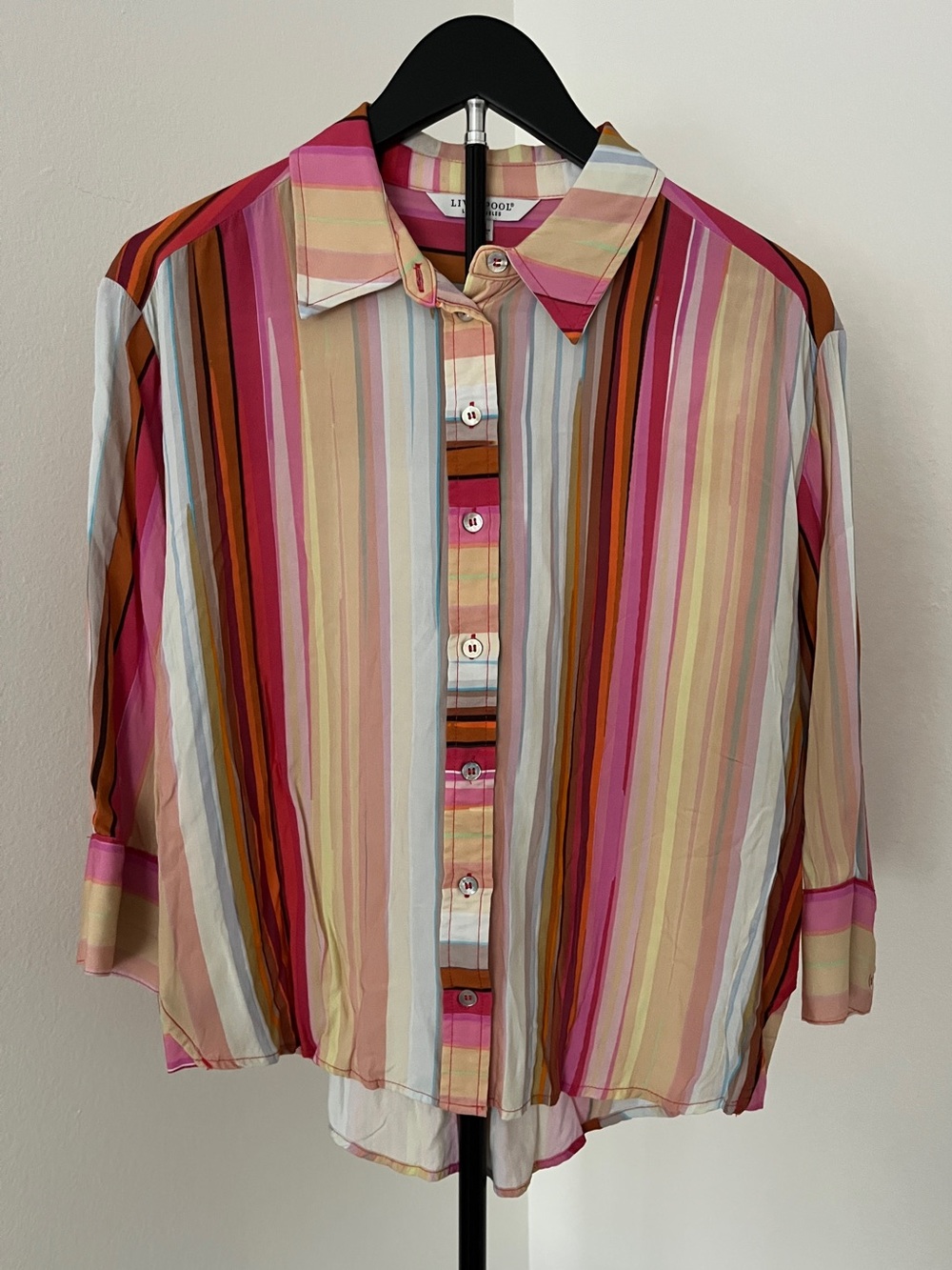 🍡 Liverpool Los Angeles Striped Button Front Blouse | Flattering + Polished Top